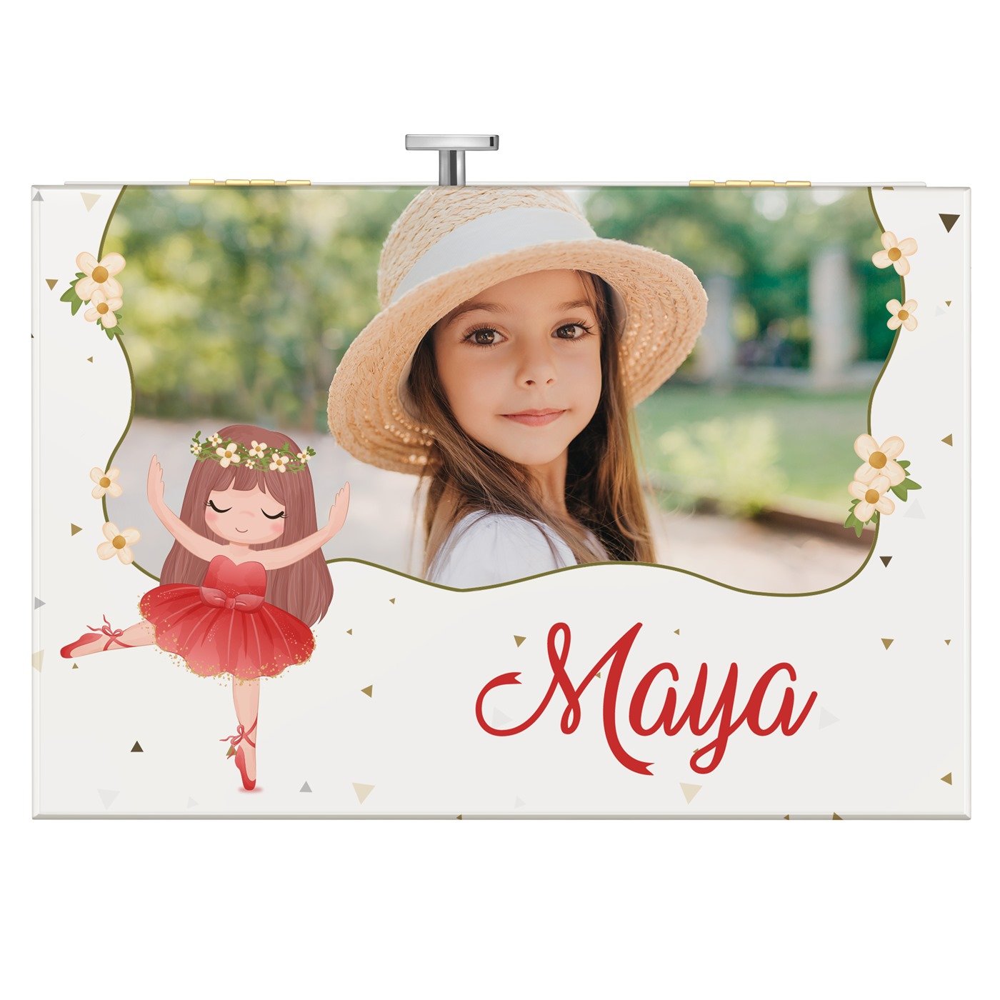 Jewelkeeper mit Ballerina-Spieldose und Aufdruck von eigenem Foto für ein Mädchen zum Geburtstag Ballerina
