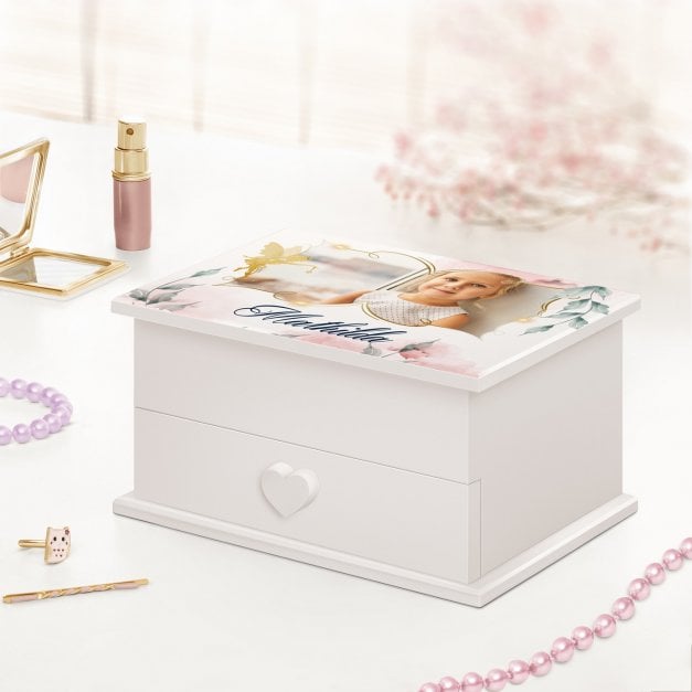 Jewelkeeper mit Ballerina-Spieldose und Aufdruck von eigenem Foto für ein Mädchen zum Geburtstag Fee