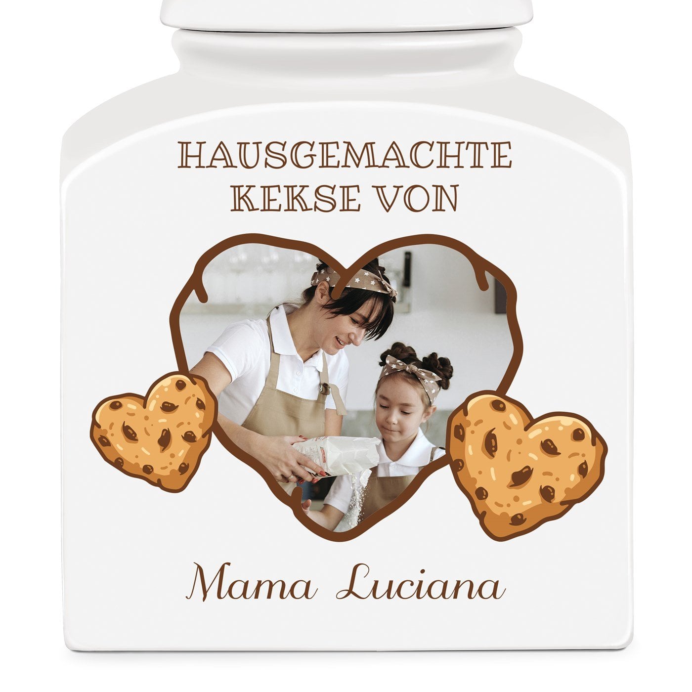 Weiße Keramikdose mit Aufdruck von eigenem Foto für Ihre Mutter Schwiegermutter