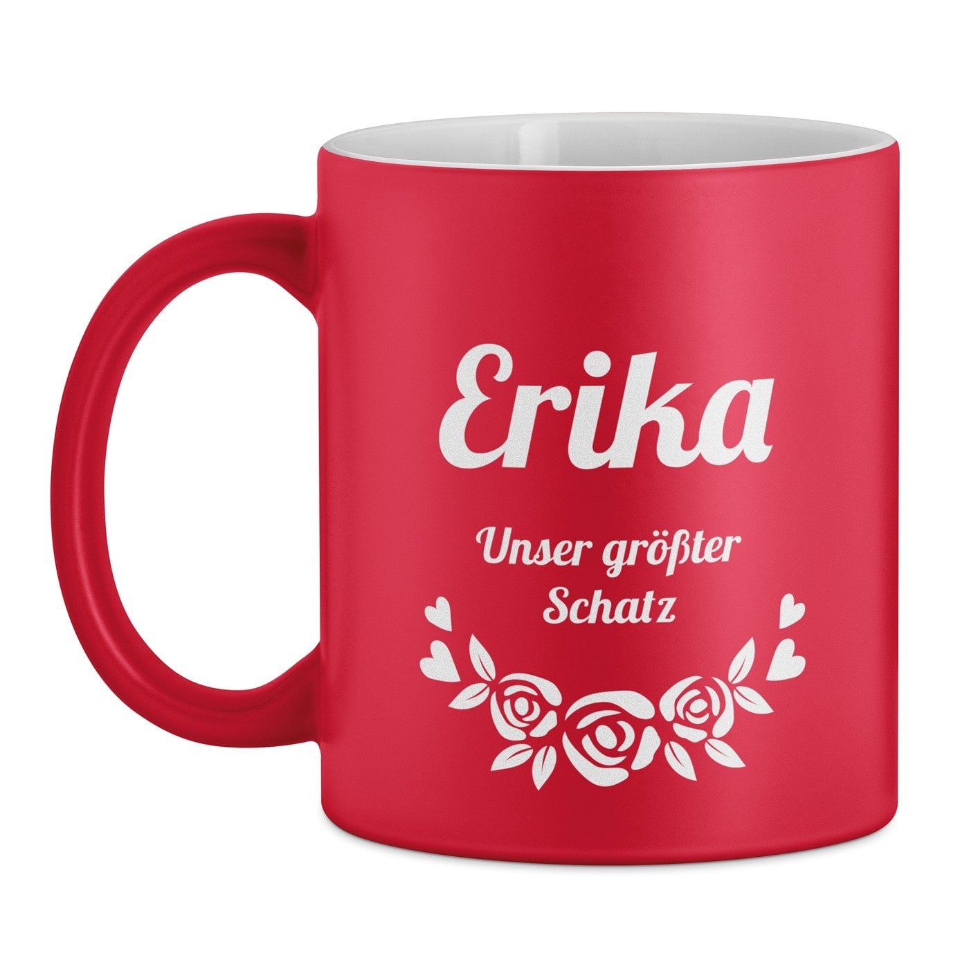 Keramikbecher mit Gravur Rot/Matt für Ihre Mutter