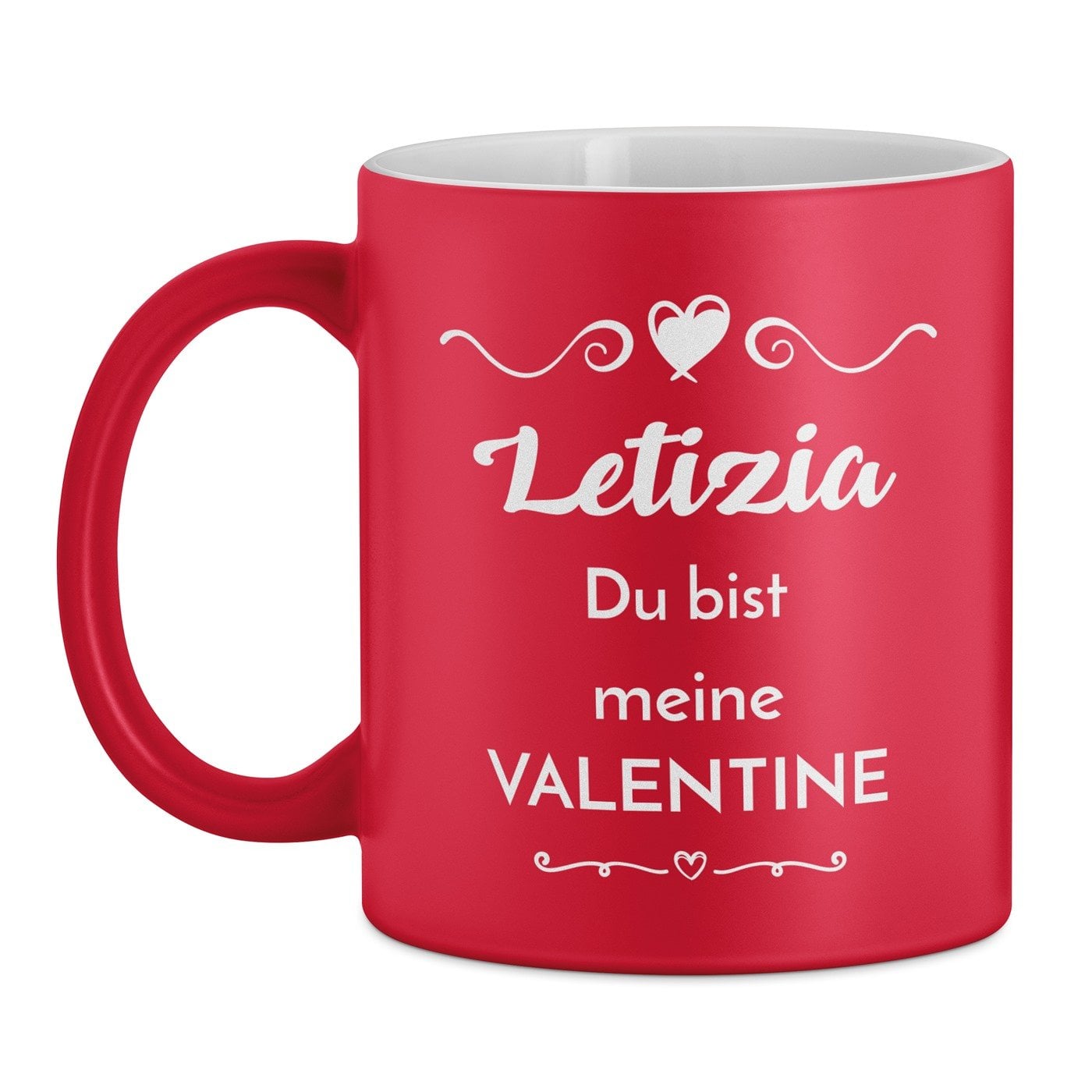 Keramikbecher mit Gravur Rot/Matt für Ihre Freundin Ehefrau zum Valentinstag