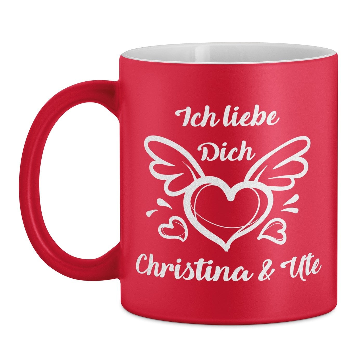 Keramikbecher mit Gravur Rot/Matt für Ihre Freundin Ihren Freund Ehemann Ehefrau zum Valentinstag