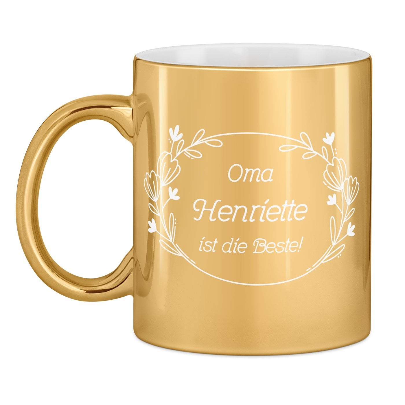 Kaffeebecher mit Gravur Gold/Glänzend für Ihre Großmutter