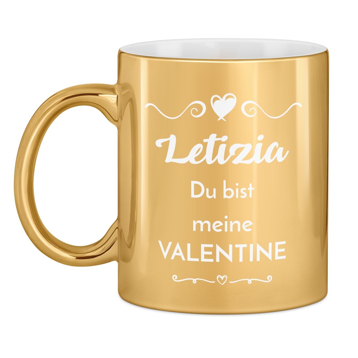 Kaffeebecher mit Gravur Gold/Glänzend für Ihre Geliebte Ehefrau zum Valentinstag