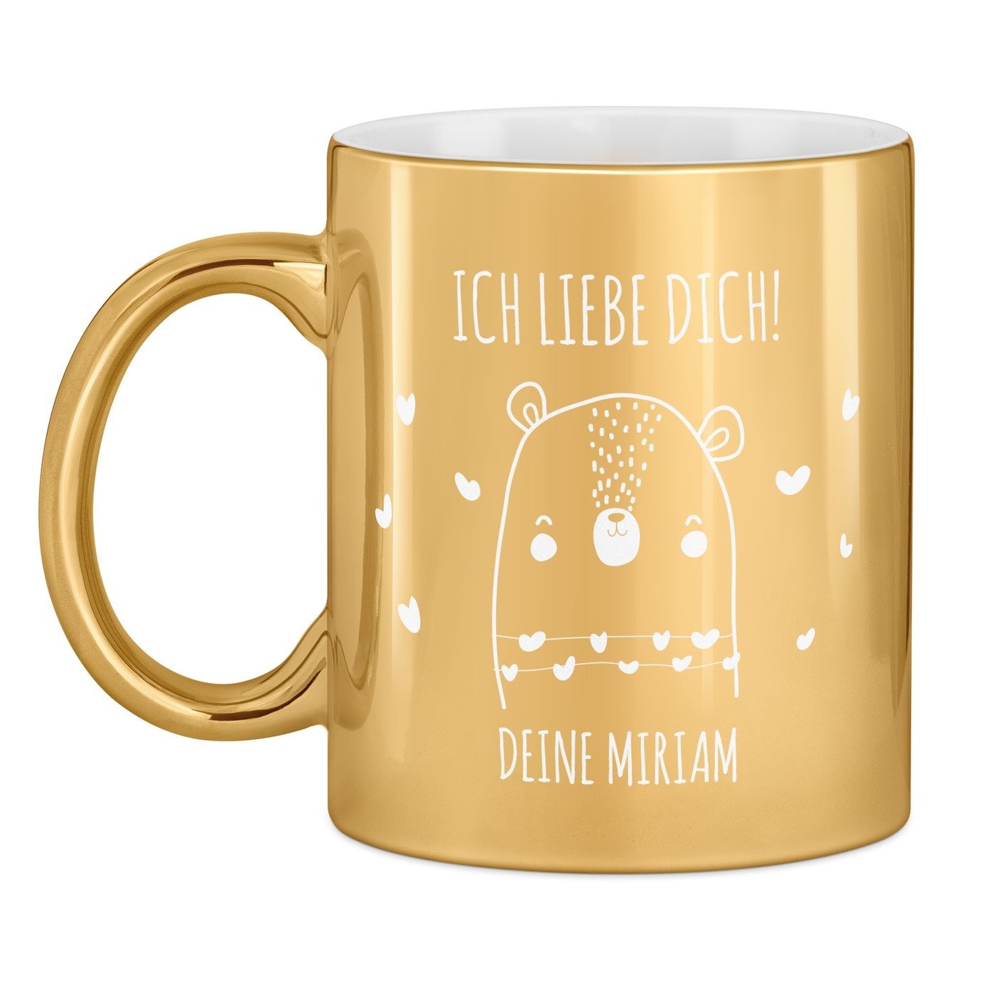 Kaffeebecher mit Gravur Gold/Glänzend für Ihren Freund Ehemann zum Valentinstag Hochzeitstag