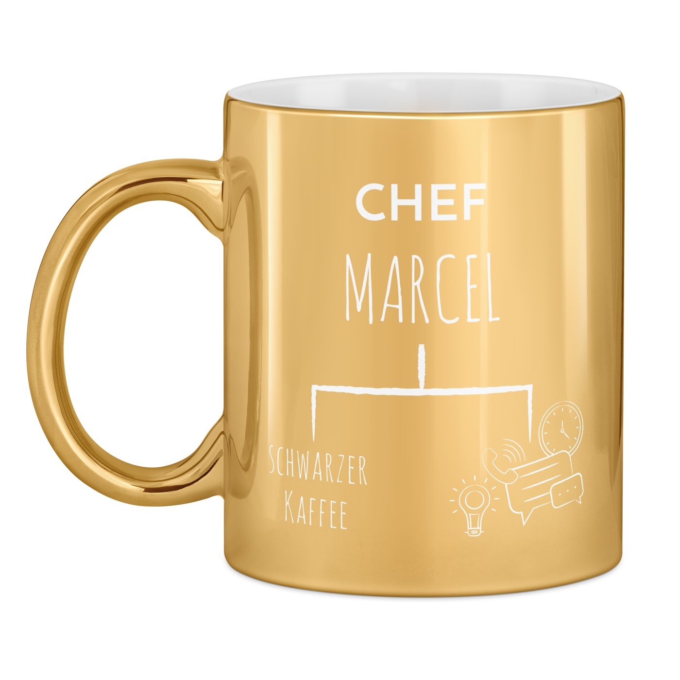 Kaffeebecher mit Gravur Gold/Glänzend für Ihren Chef zum Ehrentag
