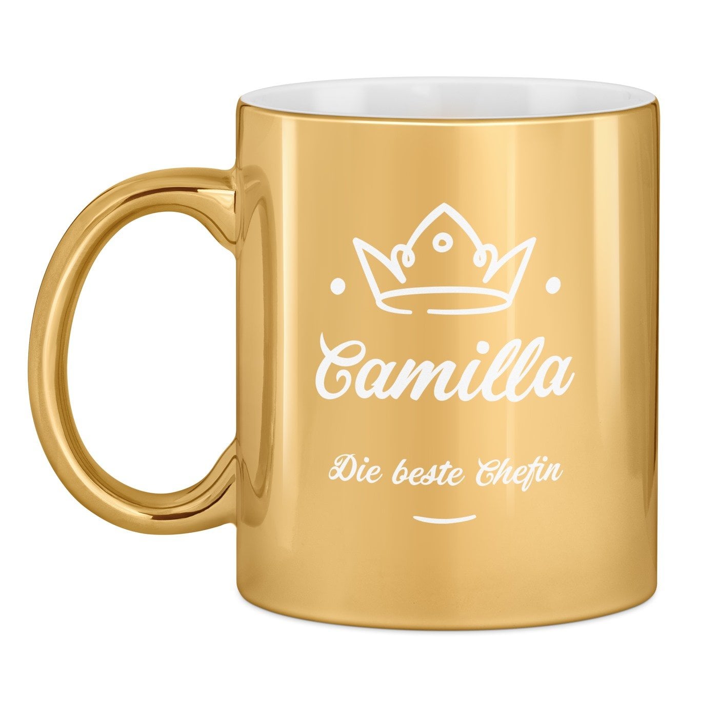 Kaffeebecher mit Gravur Gold/Glänzend für Ihre Leiterin Chefin zum Geburtstag zur Beförderung
