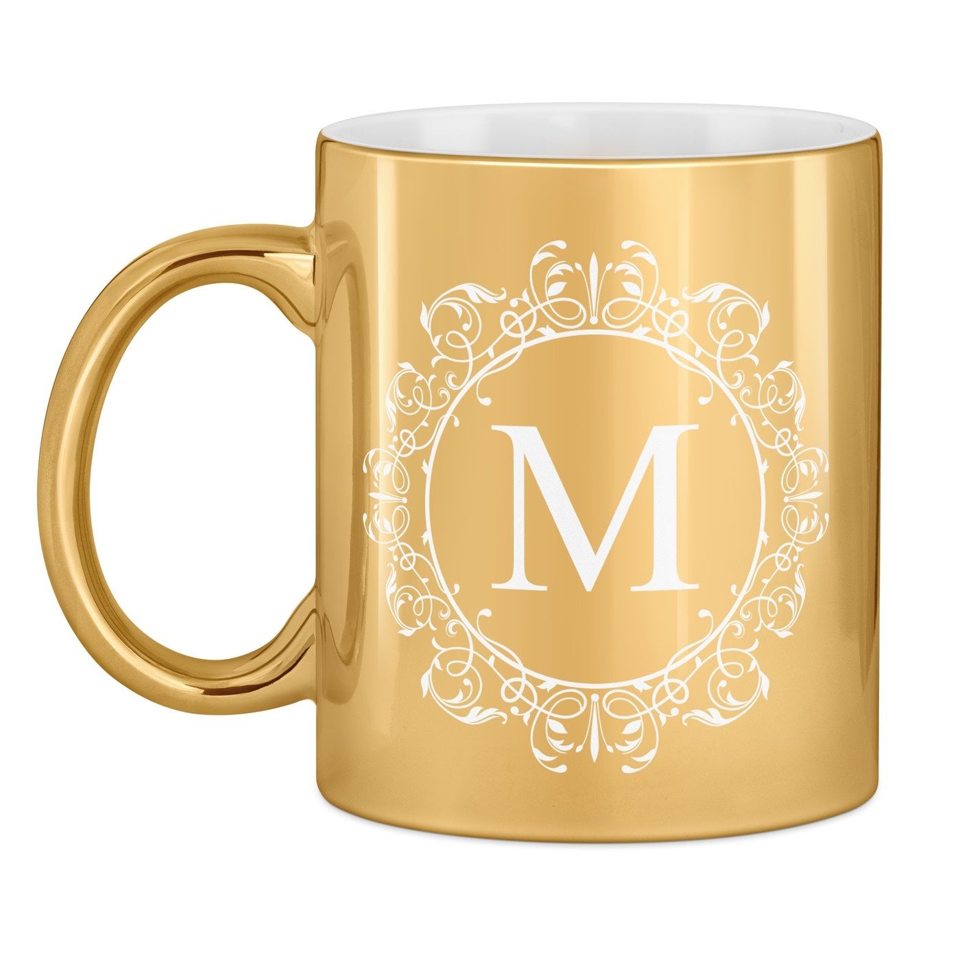 Kaffeebecher mit Gravur Gold/Glänzend für sie für ihn einen Gentleman Initiale