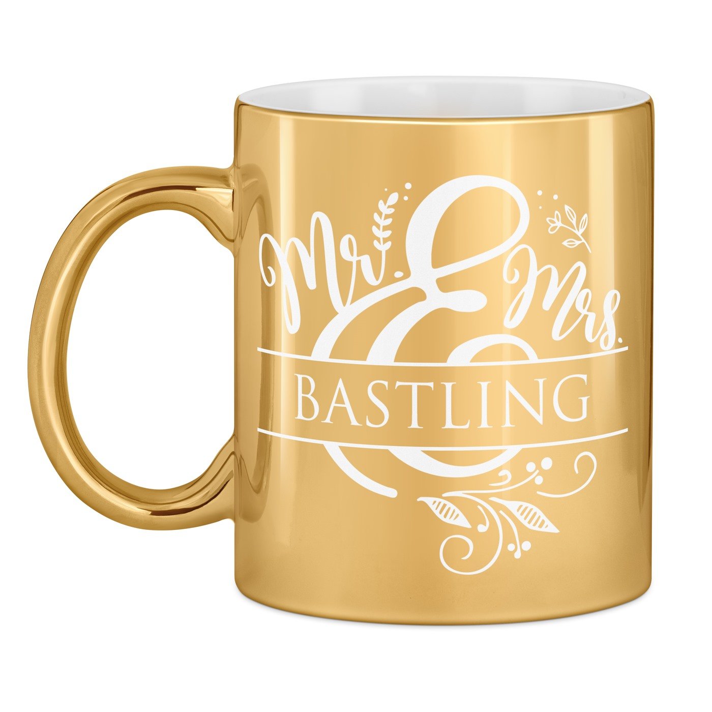 Kaffeebecher mit Gravur Gold/Glänzend für ein Paar für Ihre Ehefrau Ihren Ehemann zum Hochzeitstag