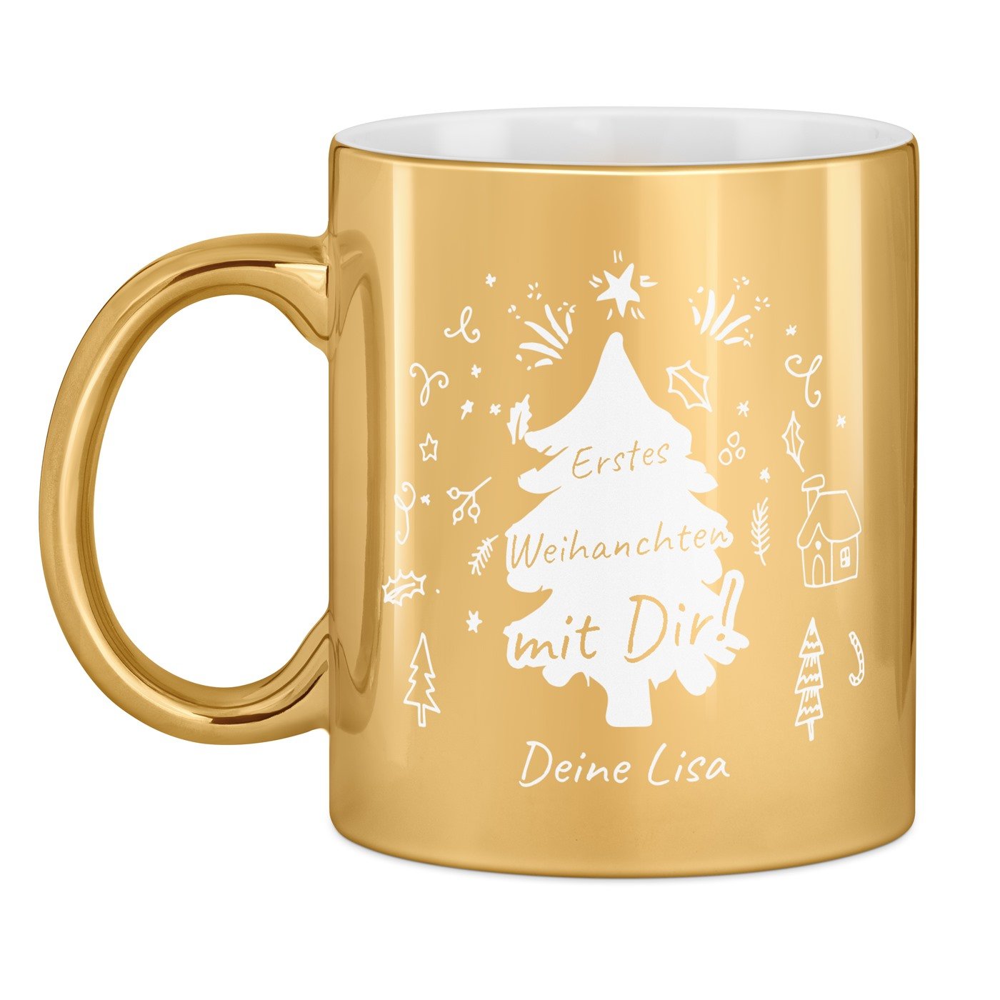 Kaffeebecher mit Gravur Gold/Glänzend für Ihren Freund Ehemann zu Weihnachten