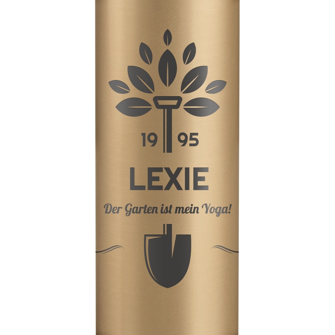 Auslaufsichere Thermosflasche mit Gravur Gold 400 ml für sie eine Gärtnerin zum Geburtstag