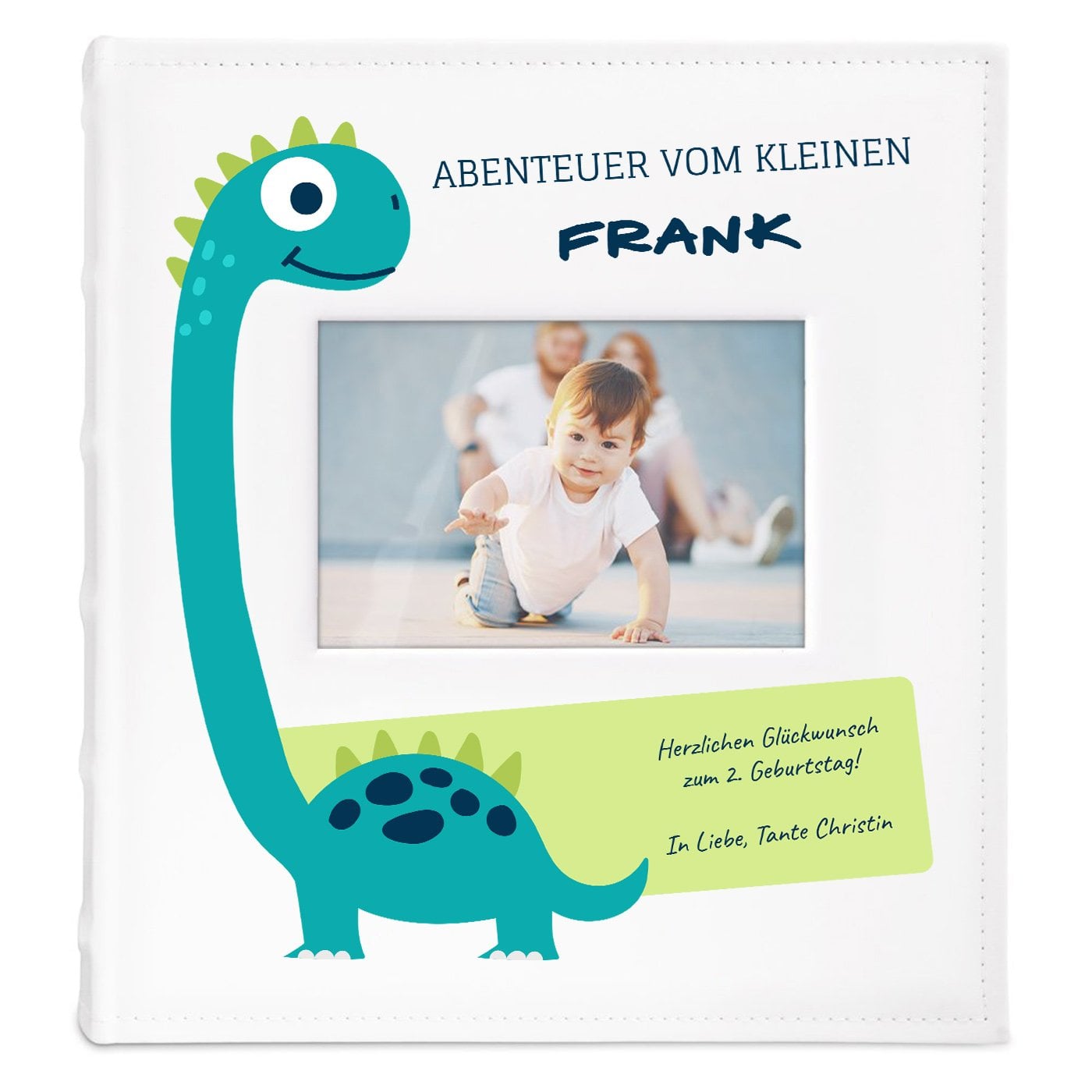 Fotoalbum mit Sichtfenster mit Aufdruck zum Einkleben für einen kleinen Jungen zum Geburtstag