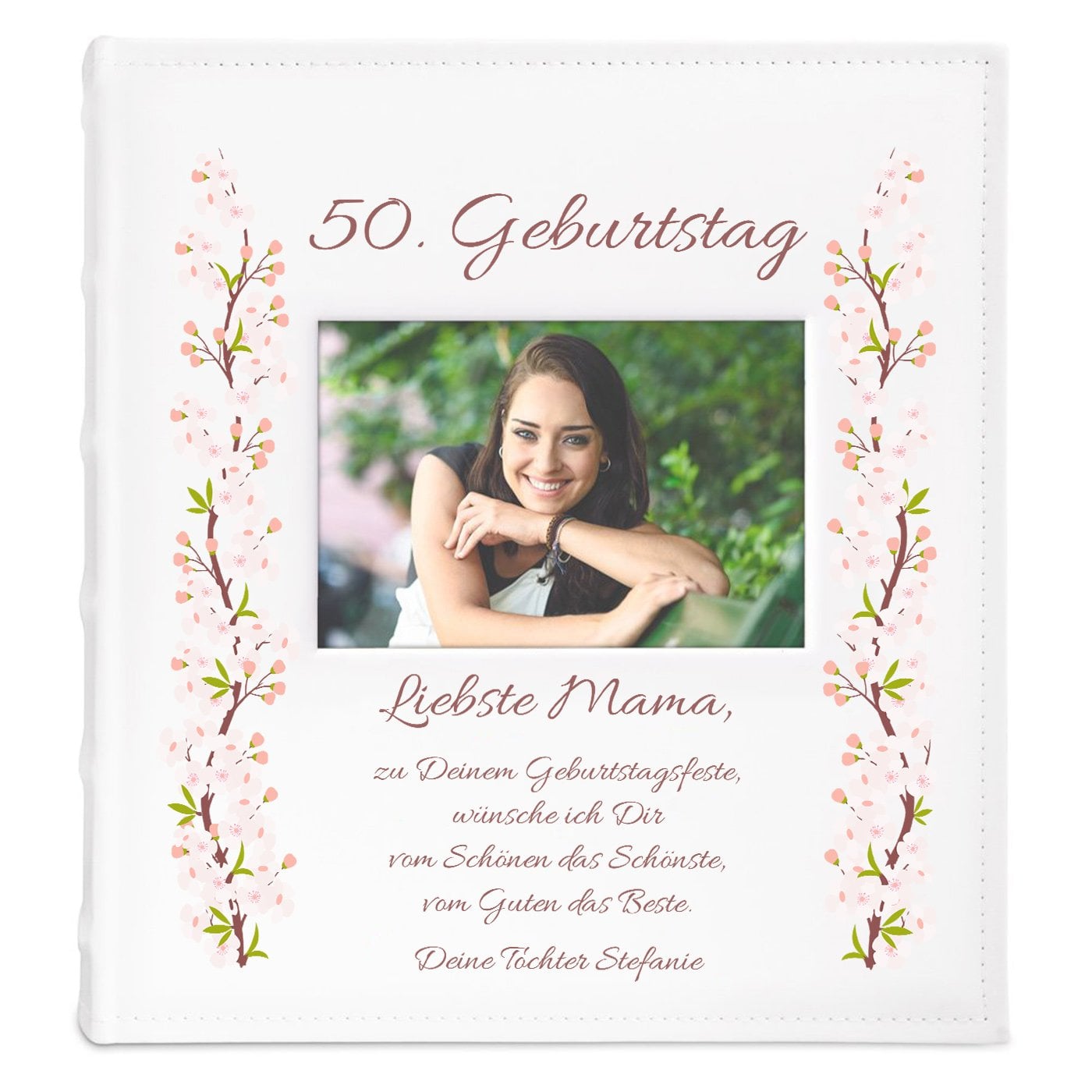 Fotoalbum mit Sichtfenster mit Aufdruck zum Einkleben für Ihre Mama zum 50. Geburtstag