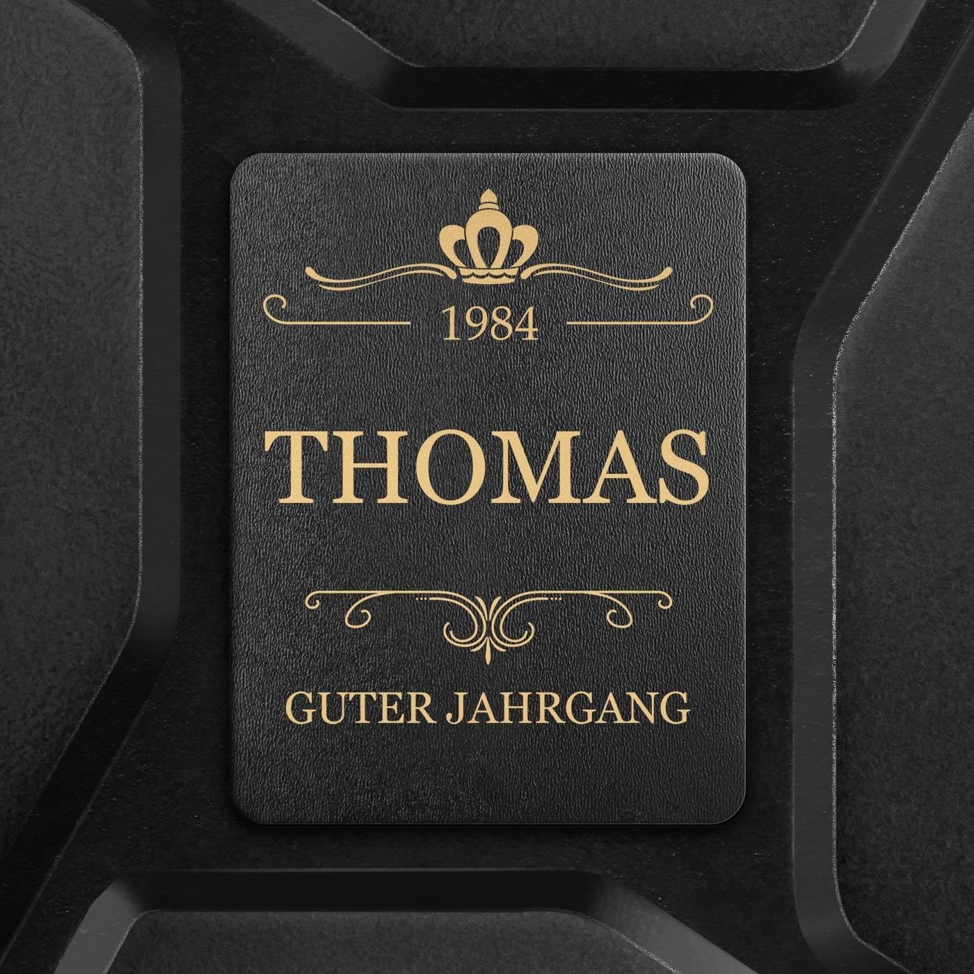 Schwarzer Minibar-Kanister mit Gravur für ihn zum Geburtstag