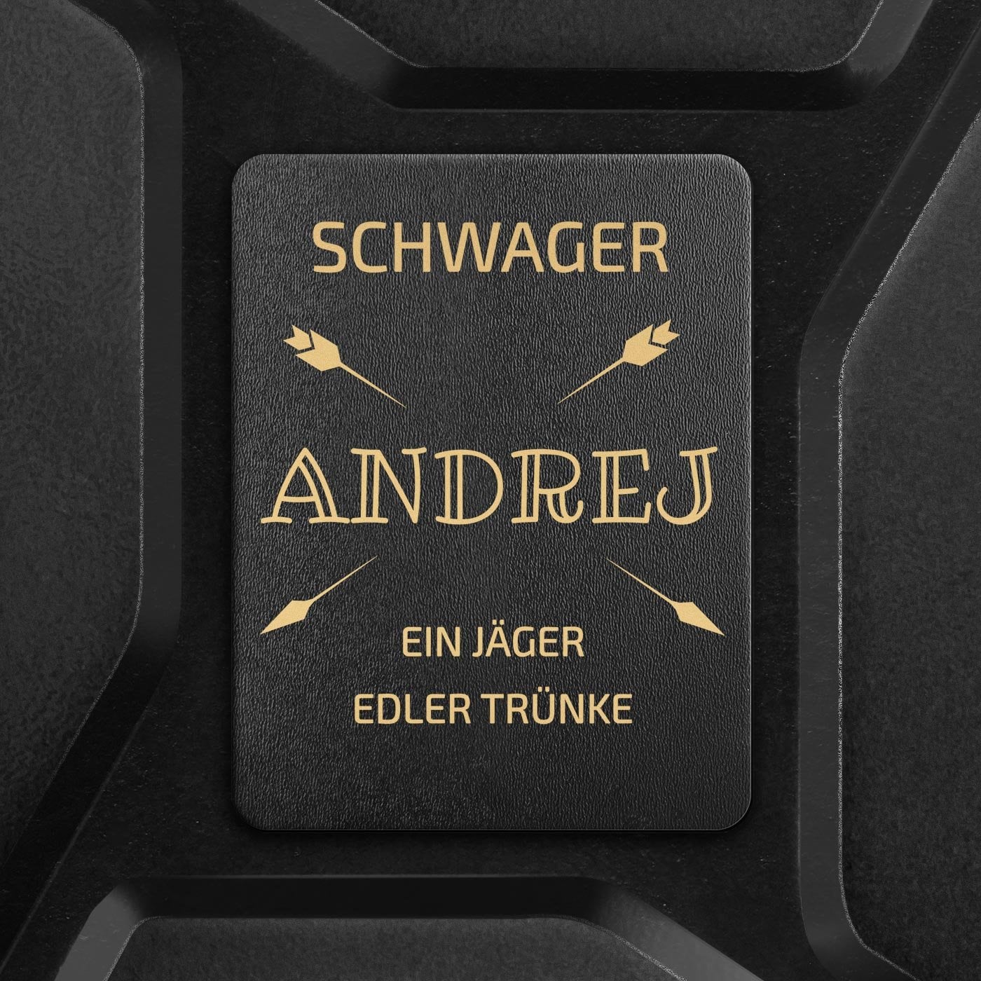 Schwarzer Minibar-Kanister mit Gravur für Ihren Schwager Jäger Partygänger zum Geburtstag