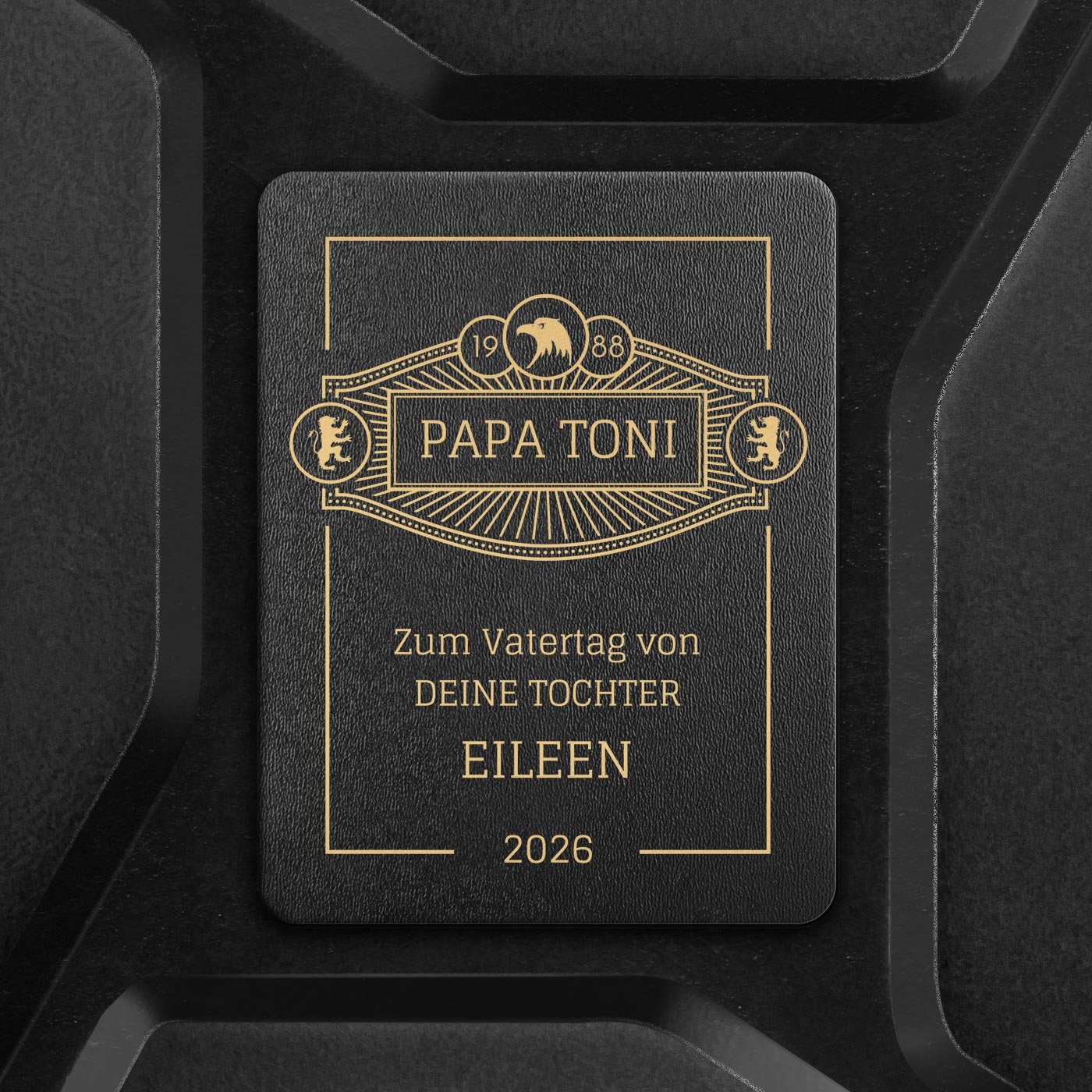 Schwarzer Minibar-Kanister mit Gravur für Ihren Vater zum Vatertag