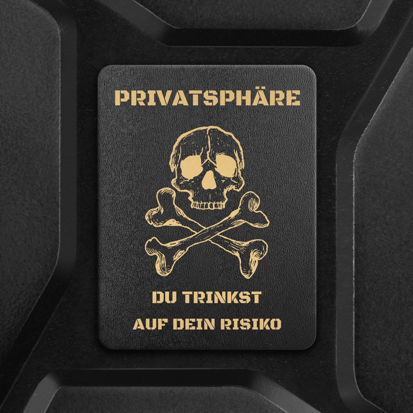 Schwarzer Minibar-Kanister mit Gravur für ihn zum Geburtstag zur Junggesellenfeier