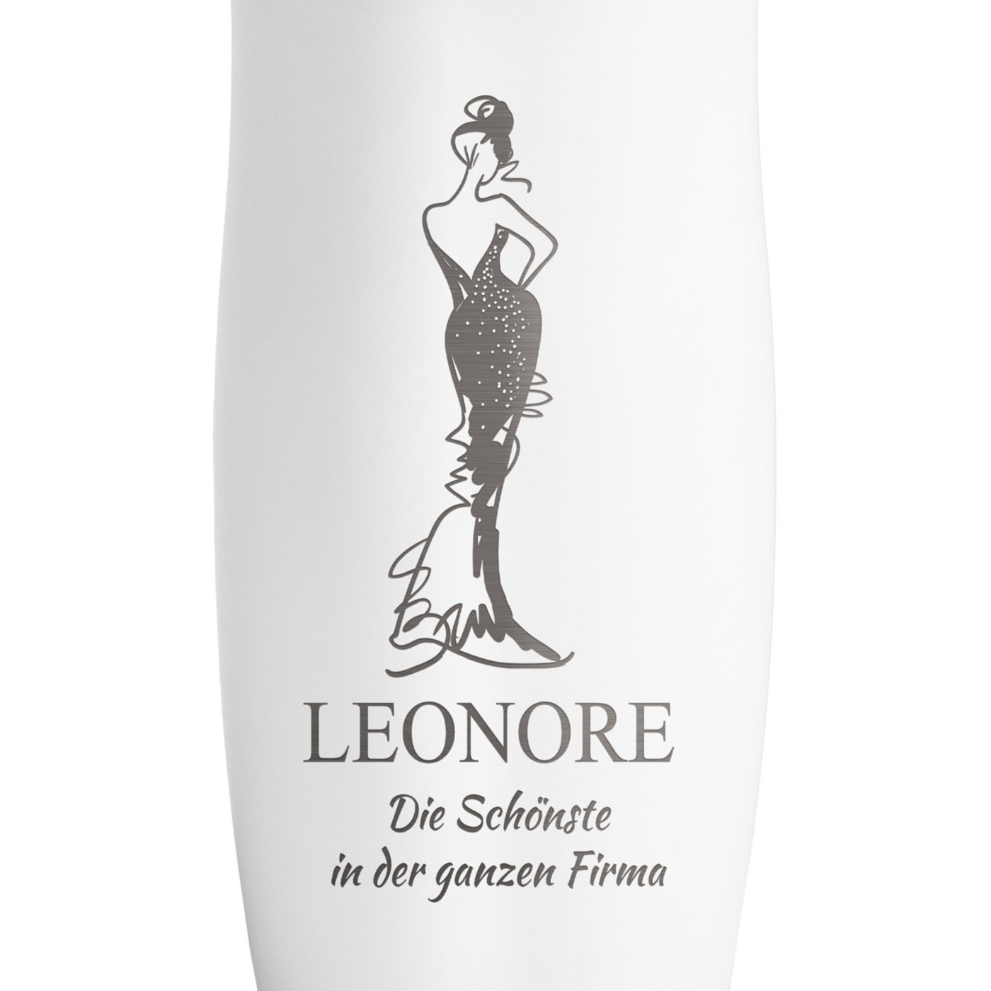 Luftdichter Thermobecher mit Gravur Weiß für eine Dame
