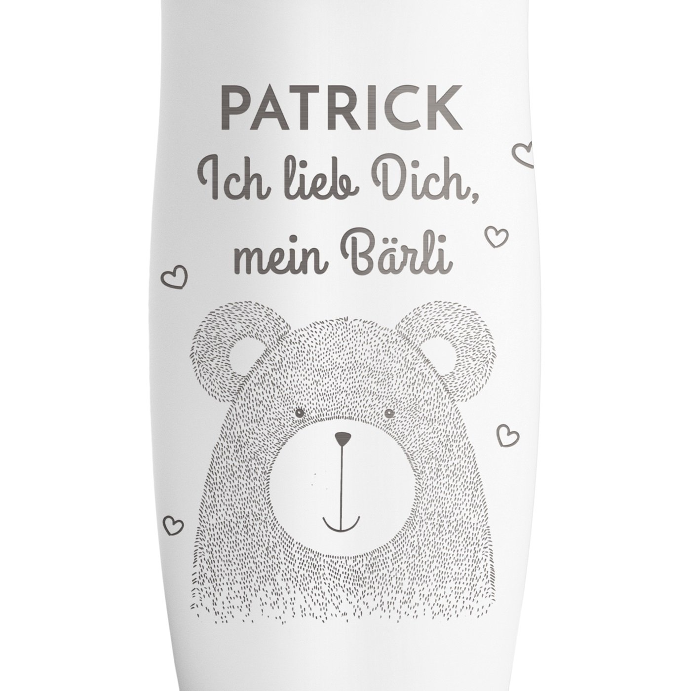Luftdichter Thermobecher mit Gravur Weiß für Ihren Freund oder Ehemann zum Valentinstag