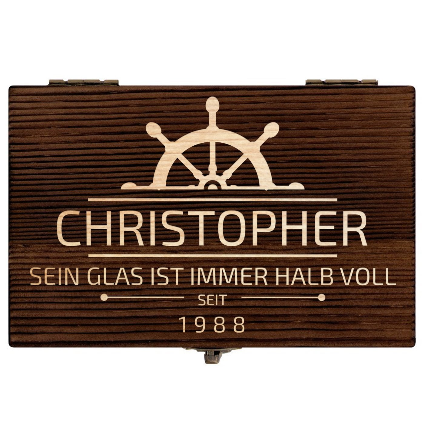 Whisky Steine Set in Holzbox mit Gravur für einen Segler zum Geburtstag
