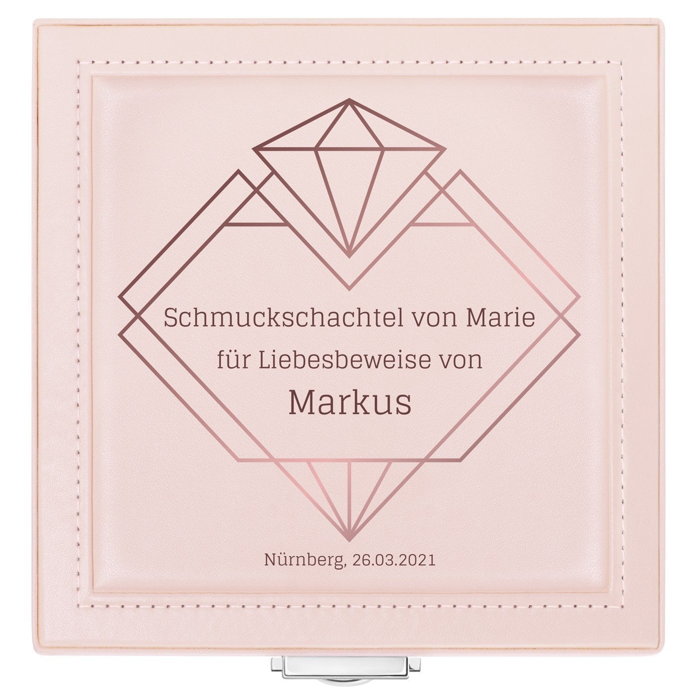 Puderrosa Schmuckkästchen mit Aufdruck für Ihre Freundin Ehefrau zum Valentinstag Jubiläum