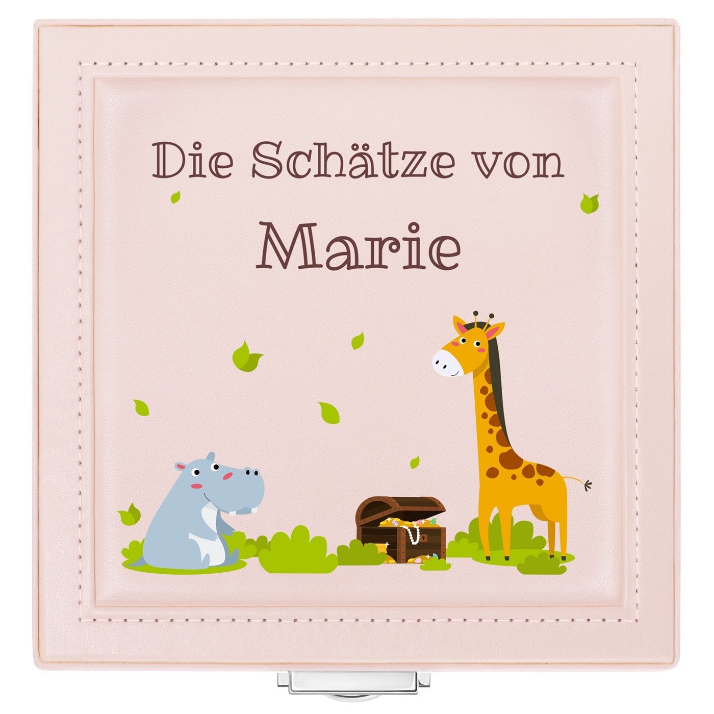 Puderrosa Schmuckkästchen mit Aufdruck für ein Mädchen zum Geburtstag Kindertag