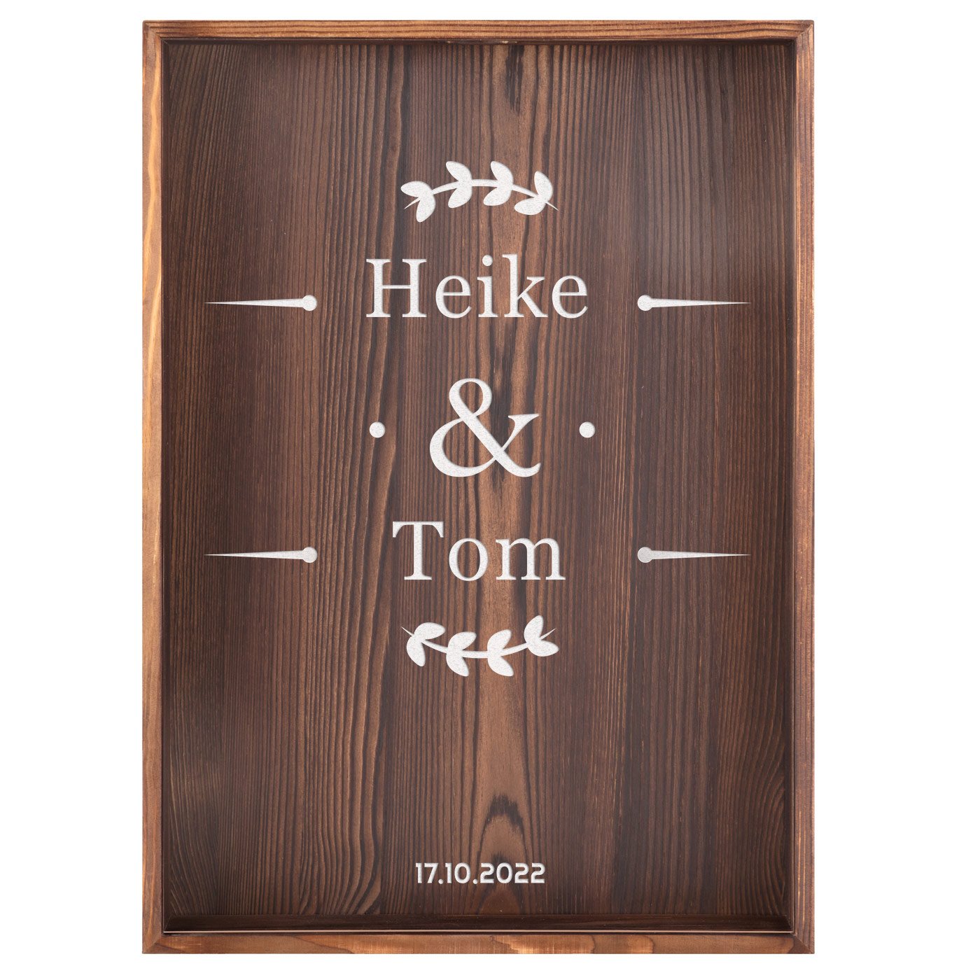 Kronkorken- und Korkensammler zum Aufhängen mit Gravur für ein Paar zur Hochzeit zum Hochzeitstag zum Einzug