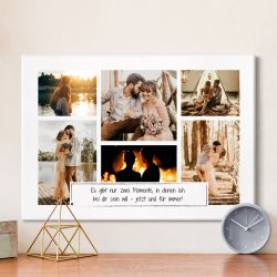 Wandbildcollage mit Aufdruck von eigenen Fotos für ein Paar zur Hochzeit zur Verlobung zur Einweihungsparty