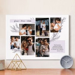 Wandbildcollage mit Aufdruck von eigenen Fotos für ein Liebespaar zum Jahrestag Valentinstag