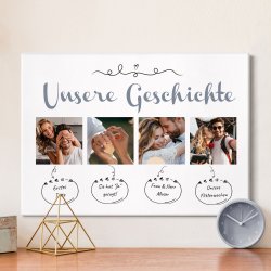 Wandbildcollage mit Aufdruck von eigenen Fotos für ein Liebespaar zum Einzug Jahrestag