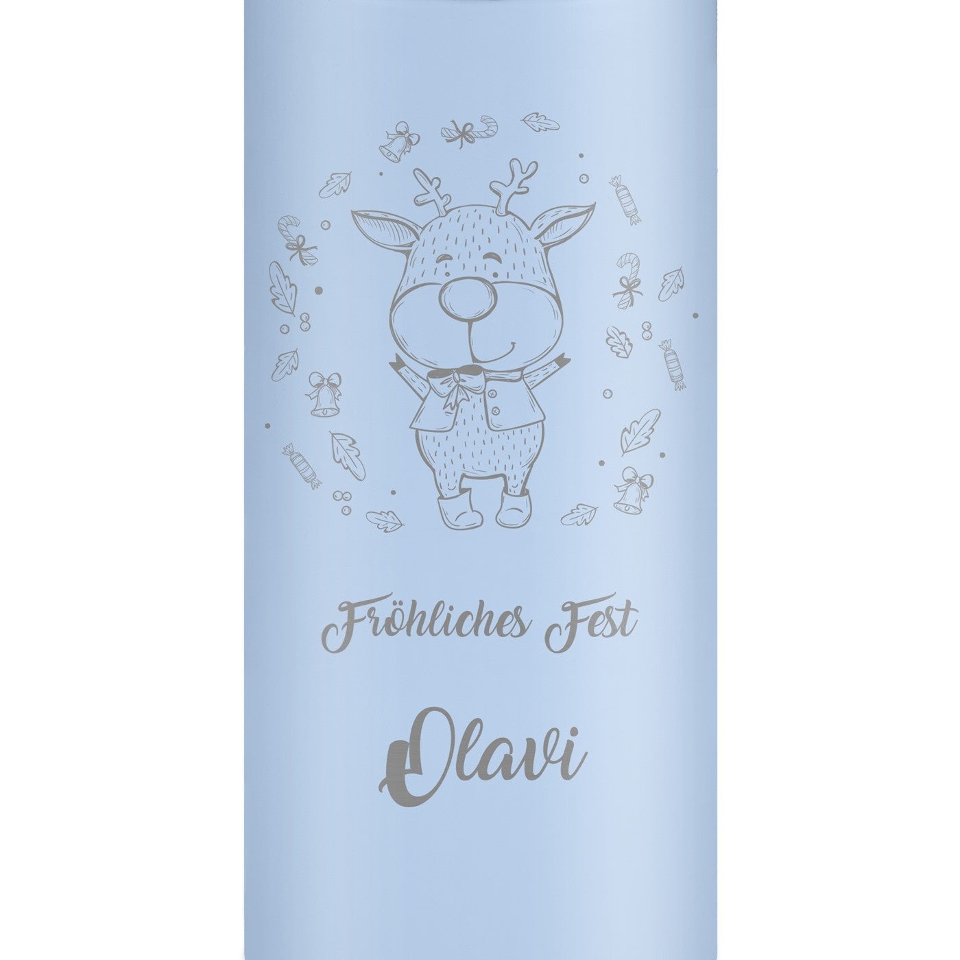 Blauer Reisebecher mit Gravur und LED-Touch-Anzeige für ihn zu Weihnachtsabend