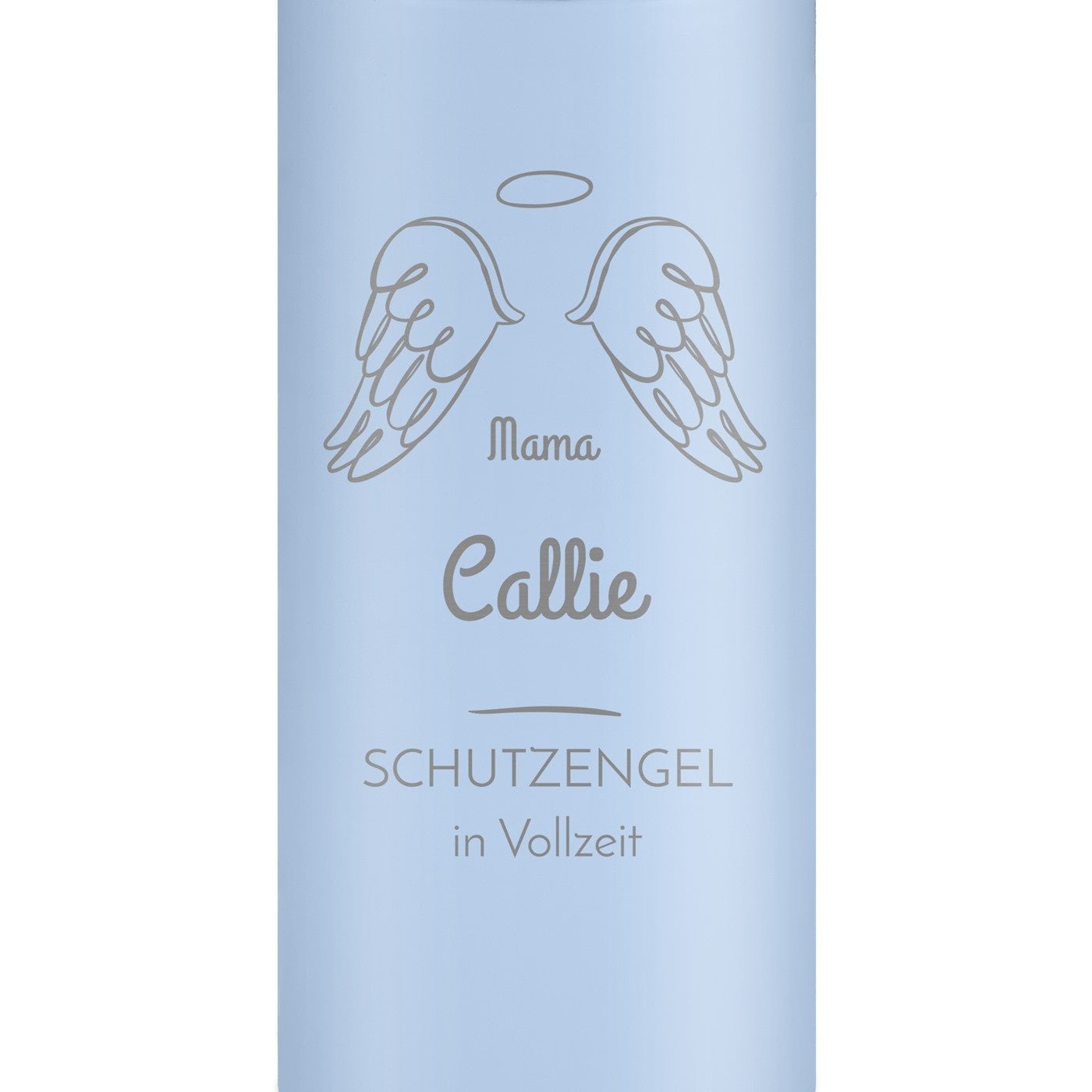 Blauer Reisebecher mit Gravur und LED-Touch-Anzeige für Ihre Mutter