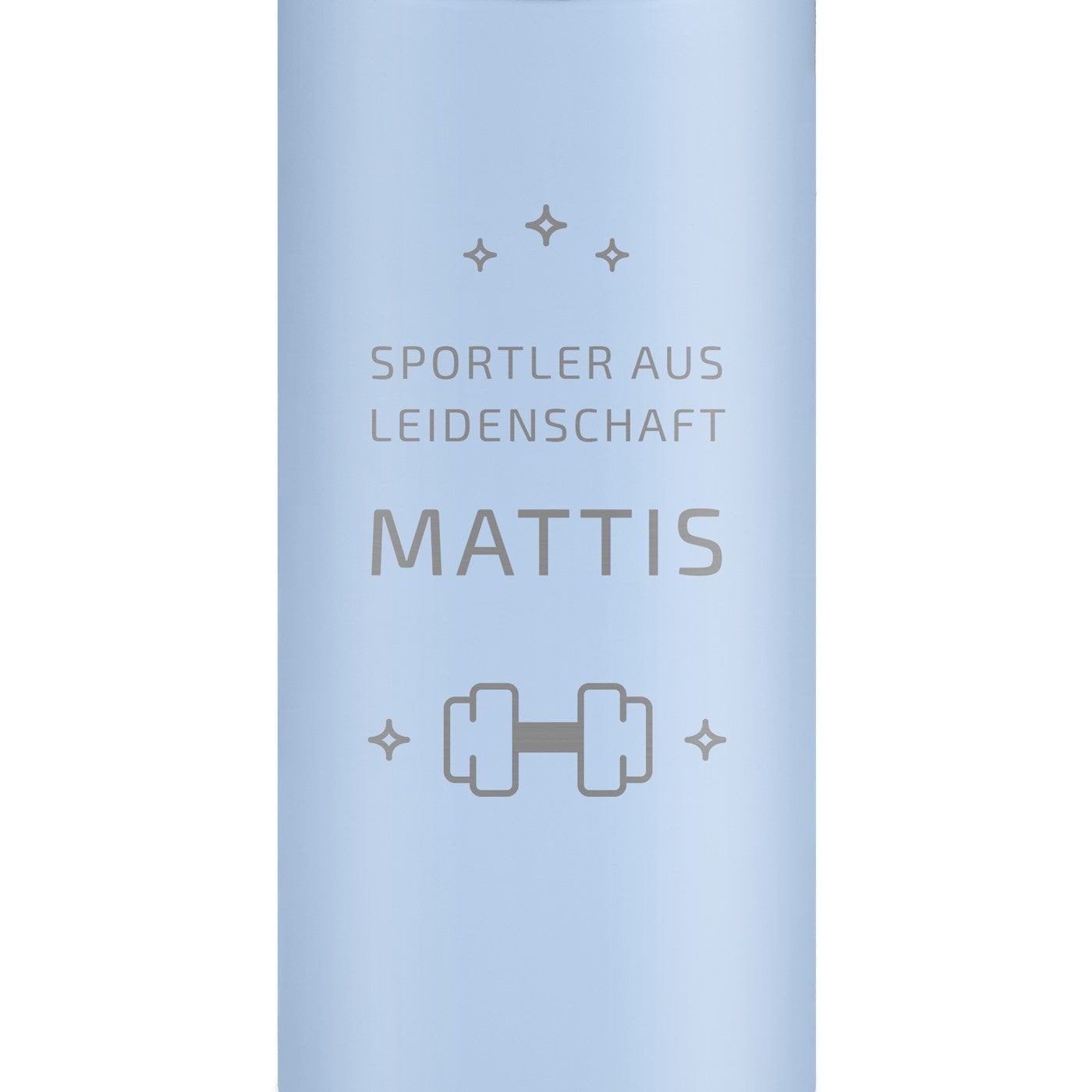 Blauer Reisebecher mit Gravur und LED-Touch-Anzeige für einen Bodybuilder, Sportler zum Geburtstag