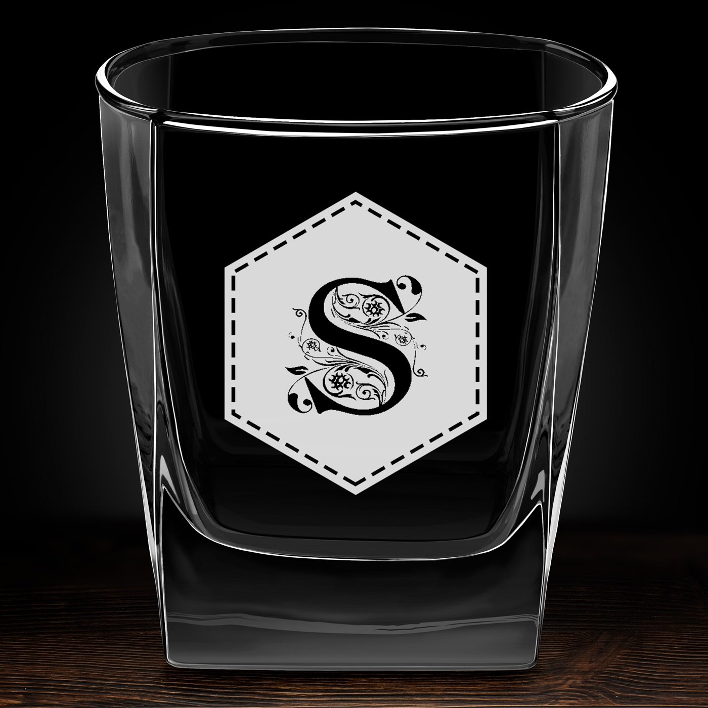 6er Whisky Gläser Set mit Gravur mit eingravierter Initiale für einen Scotchfan