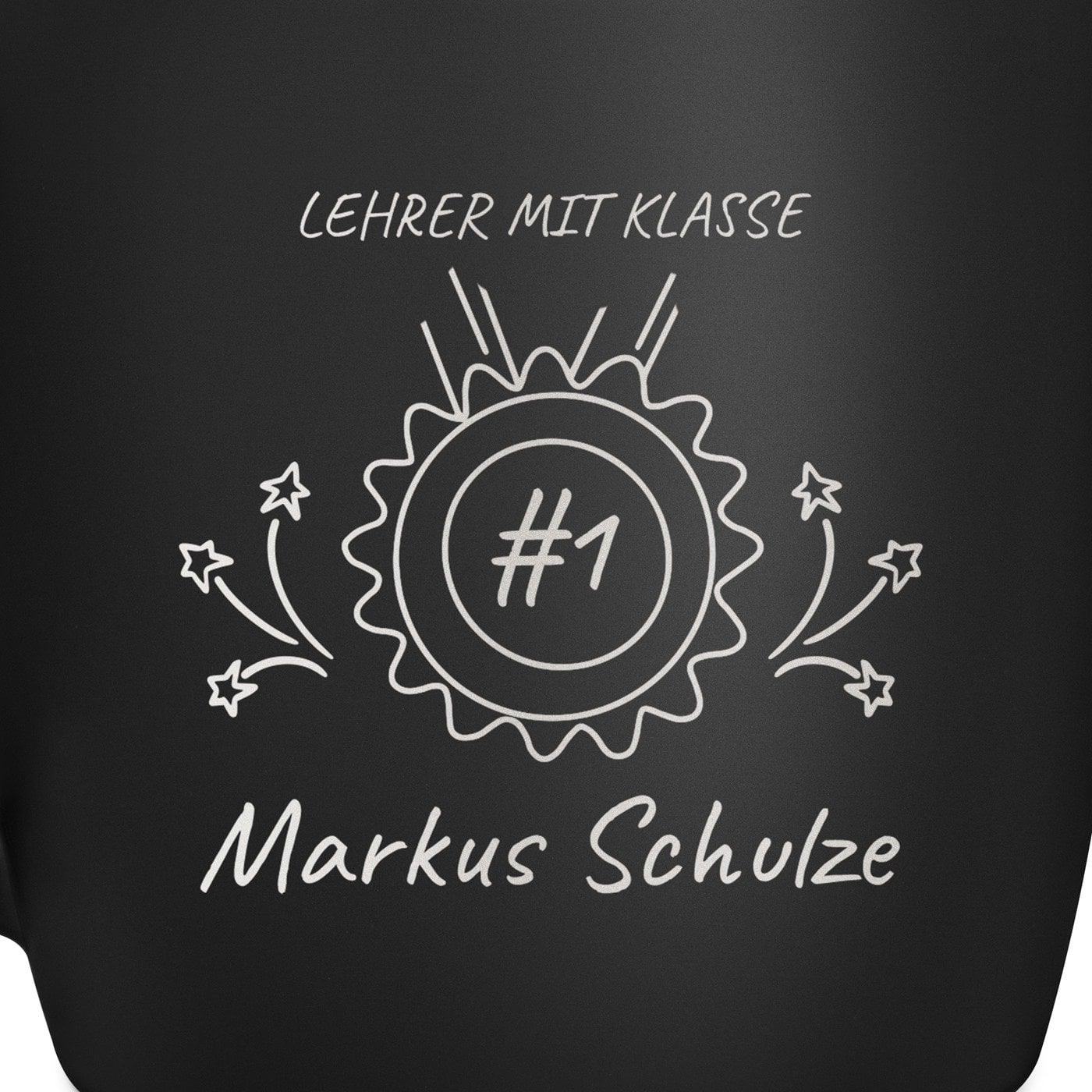 Keramikbecher mit Gravur Schwarz/Matt für Ihren Klassenlehrer Erzieher zum Lehrertag