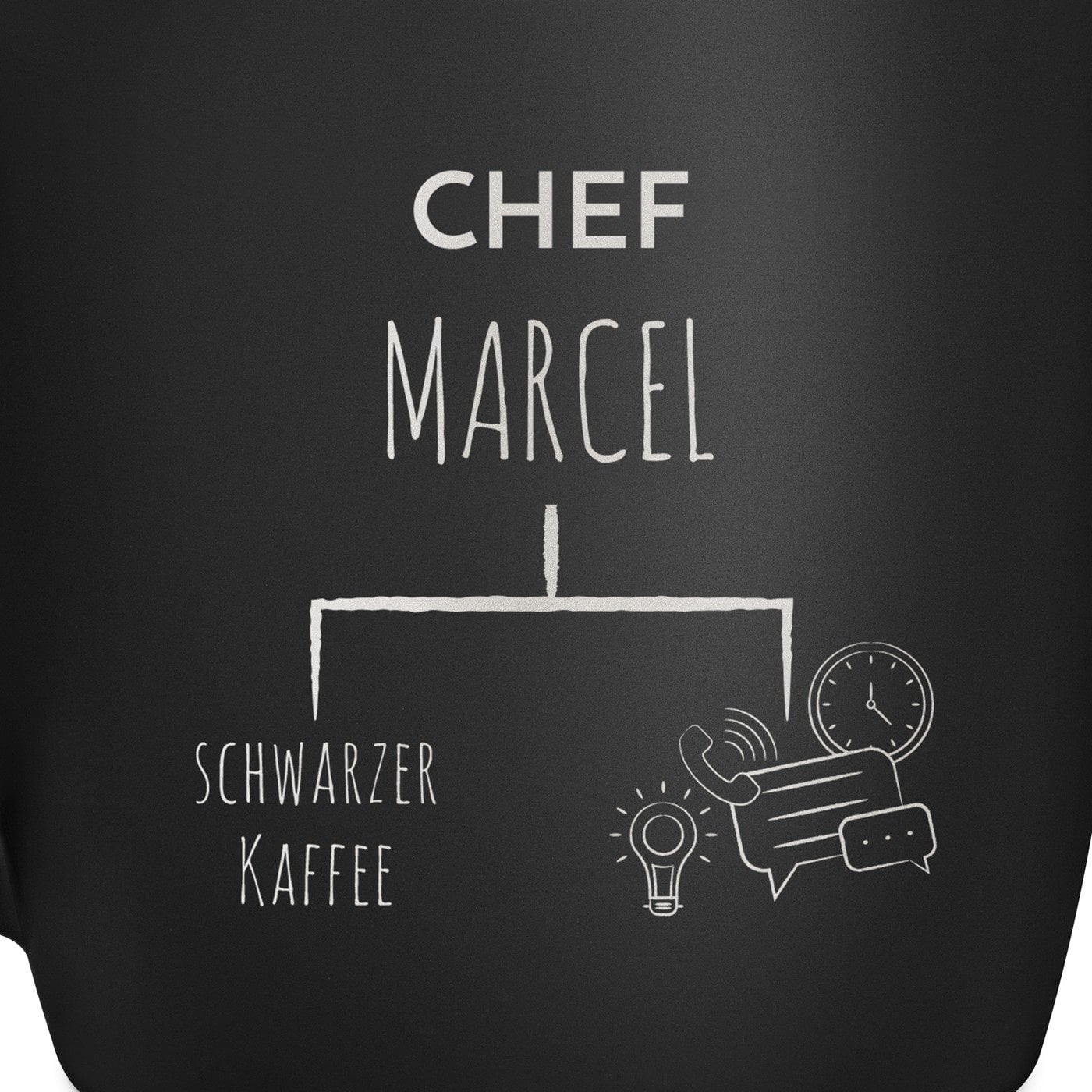 Keramikbecher mit Gravur Schwarz/Matt für einen Geschäftsführer Ihren Chef zum Ehrentag