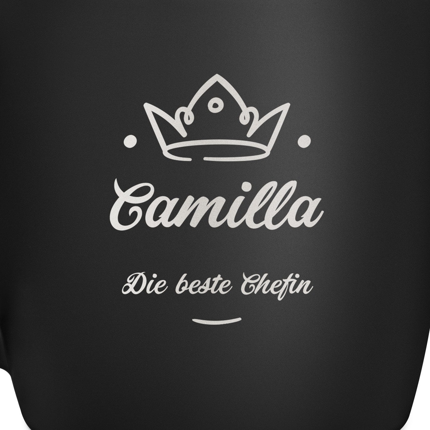 Keramikbecher mit Gravur Schwarz/Matt für Ihre Leiterin Chefin zum Jubiläum zur Beförderung