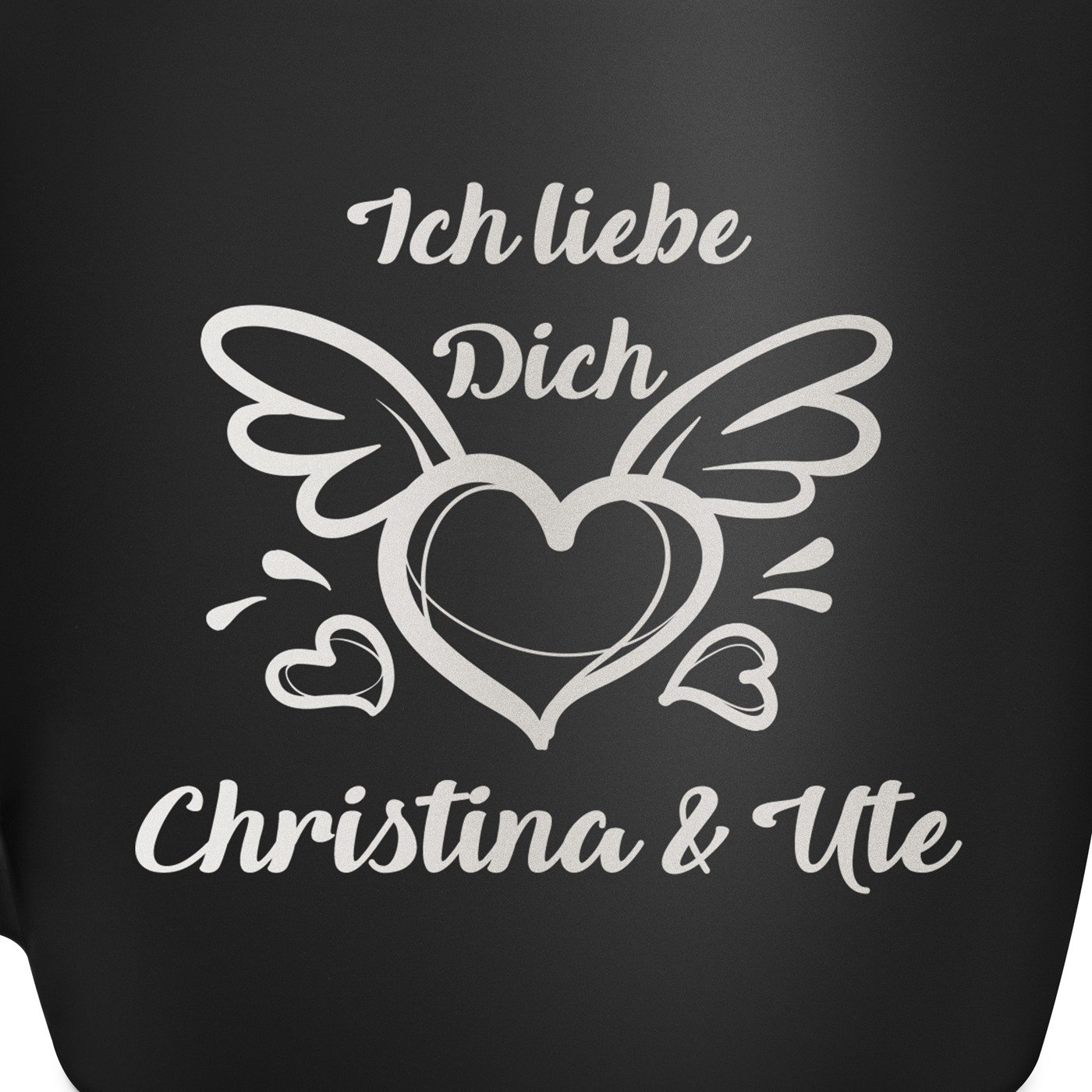 Keramikbecher mit Gravur Schwarz/Matt für ein Paar Ihren Freund Ehemann Ihre Freundin Ehefrau zum Valentinstag