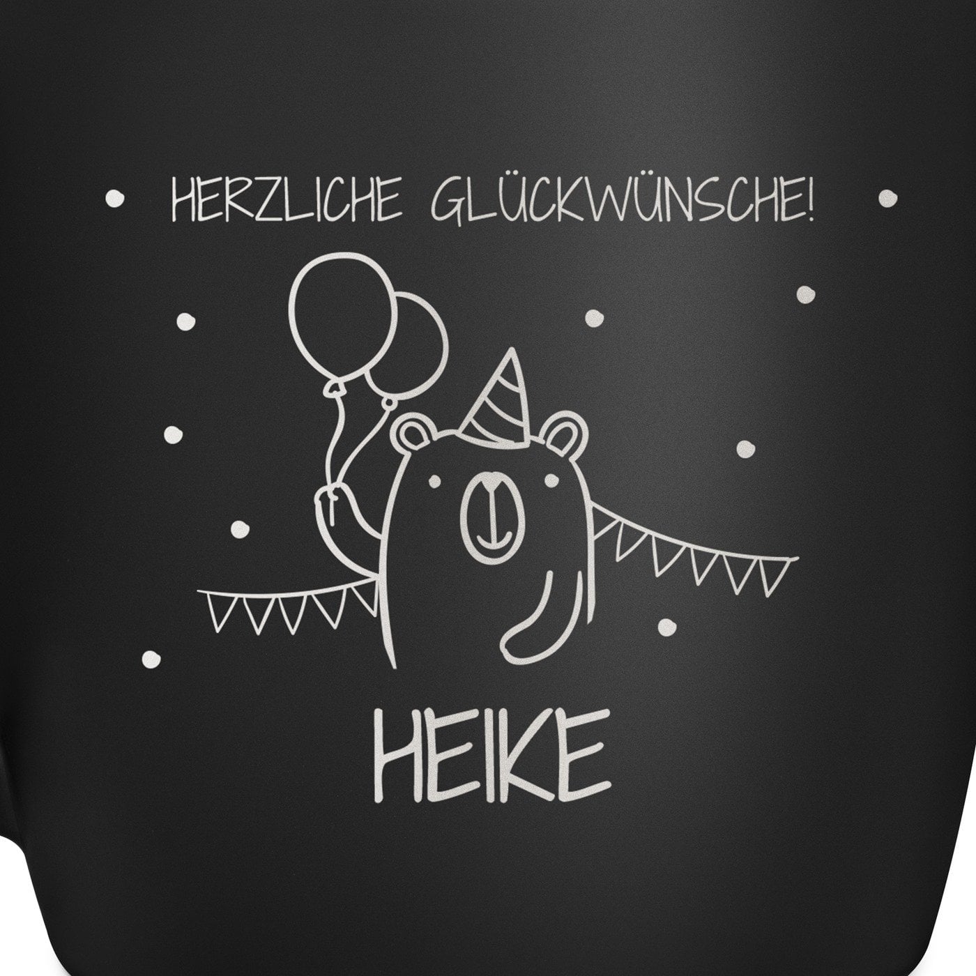 Keramikbecher mit Gravur Schwarz/Matt für ihn zum Geburtstag Jubiläum