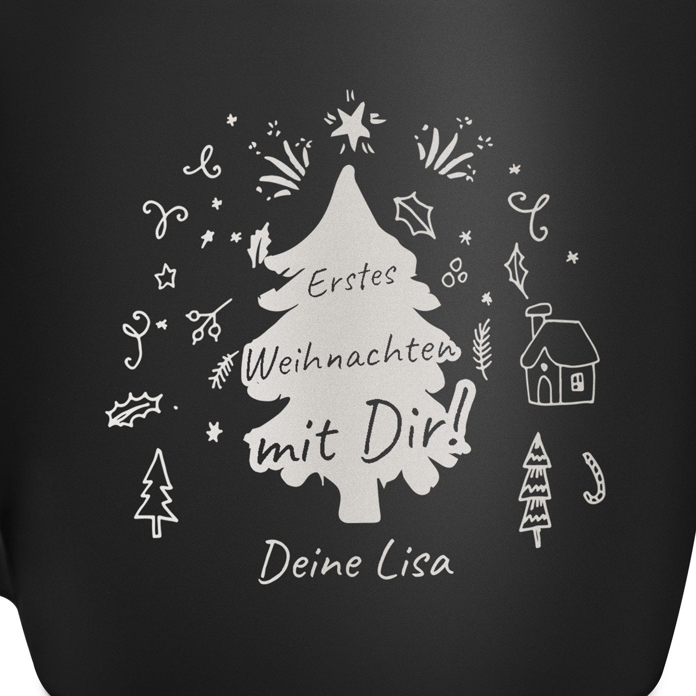 Keramikbecher mit Gravur Schwarz/Matt für Ihren Freund Ehemann zu Weihnachten
