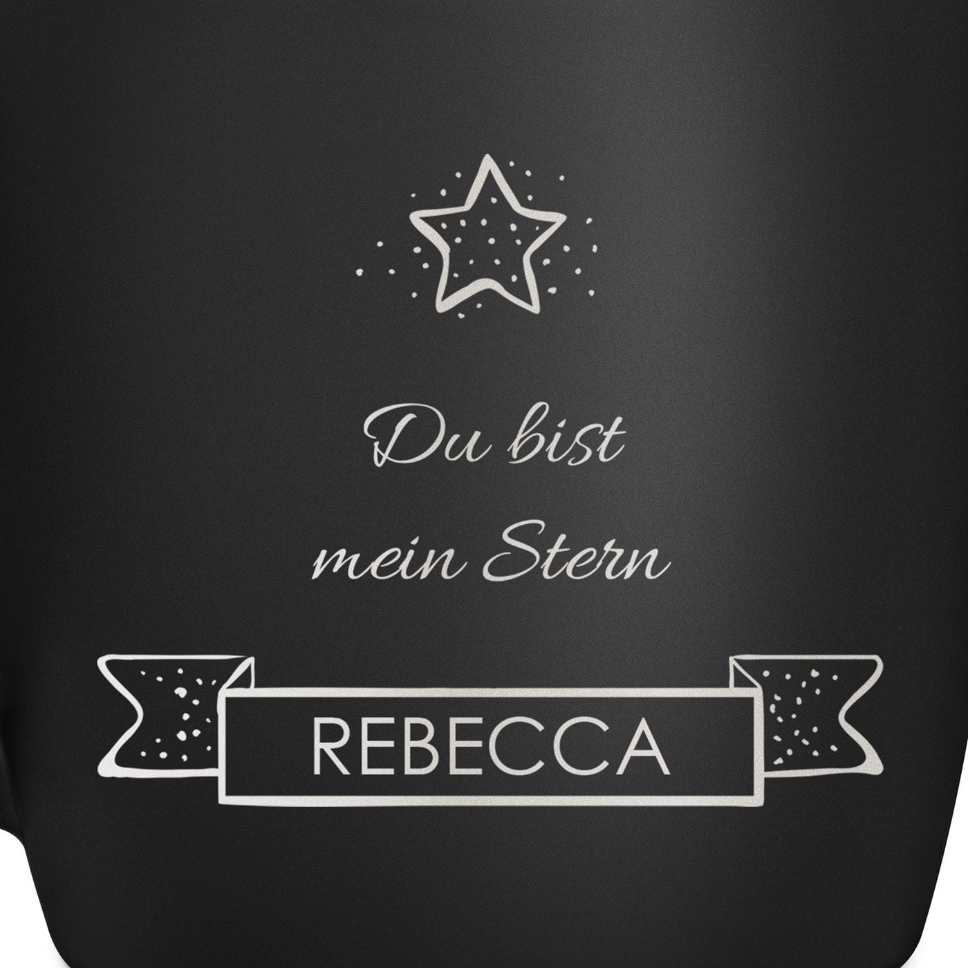 Keramikbecher mit Gravur Schwarz/Matt für ein Mädchen Ihre Freundin Ihre Ehefrau zu Weihnachten