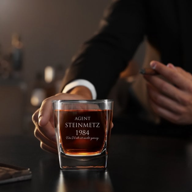 6er Whisky Gläser Set mit Gravur für einen Beamten zum Geburtstag