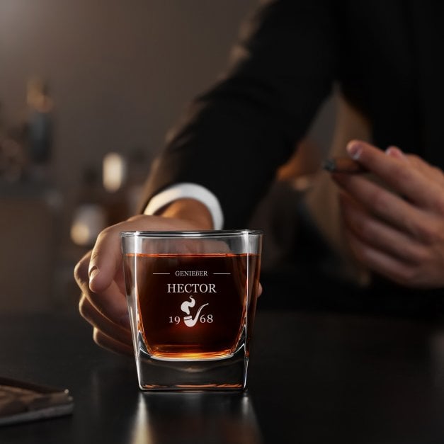6er Whisky Gläser Set mit Gravur für einen Whiskygenießer zum Geburtstag