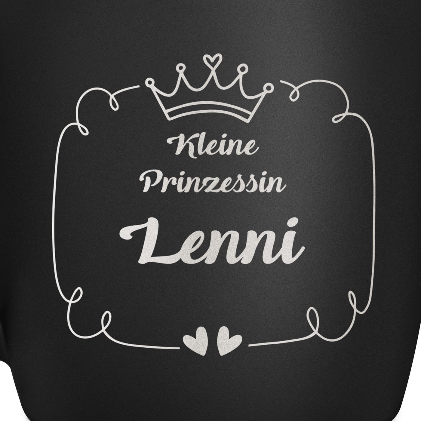 Keramikbecher mit Gravur Schwarz/Matt für ein Mädchen zum Geburtstag