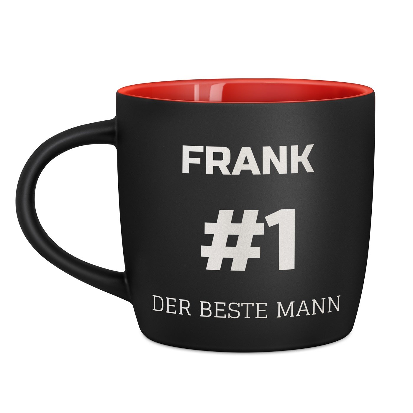 Keramikbecher mit Gravur Schwarz/Matt und Rot für Ihren Freund