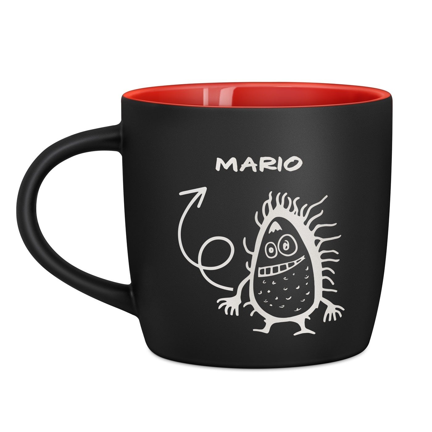 Keramikbecher mit Gravur Schwarz/Matt und Rot für ihn einen Jungen zum Ehrentag