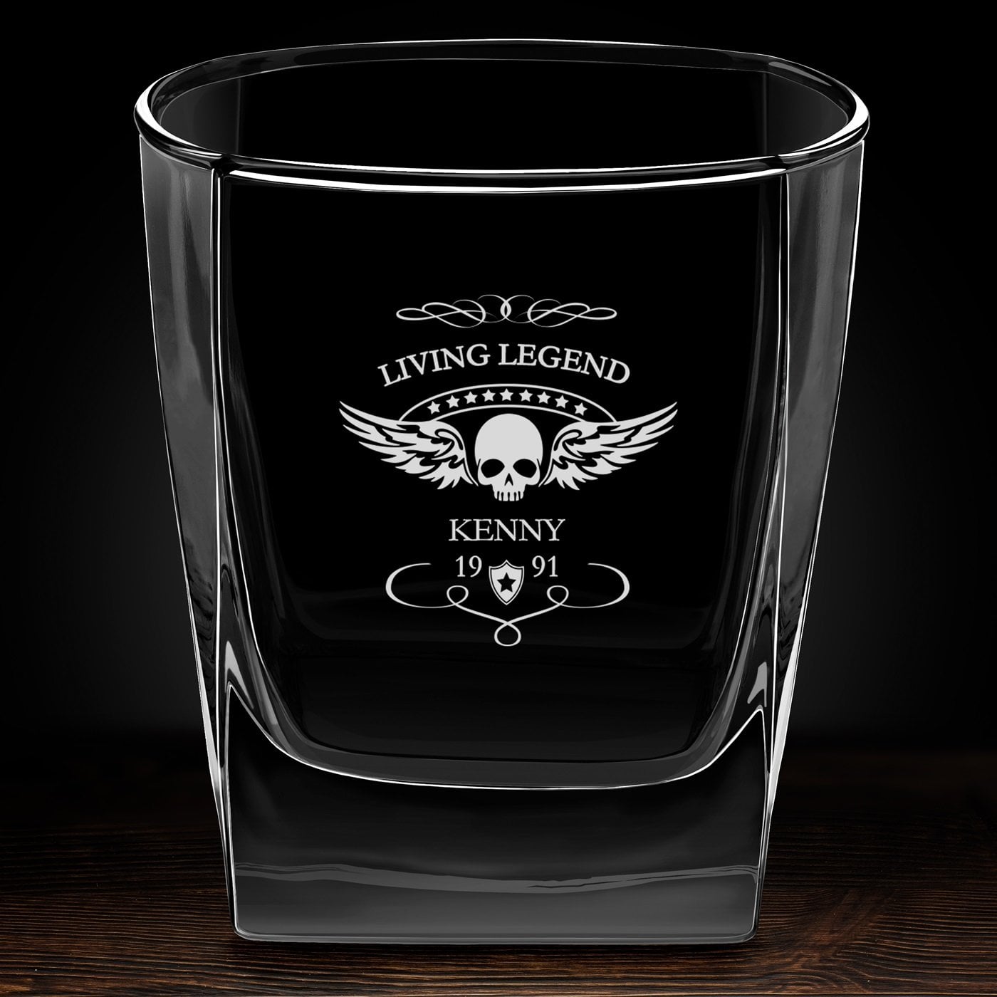 6er Whisky Gläser Set mit Gravur für einen Motorradfan zum Geburtstag