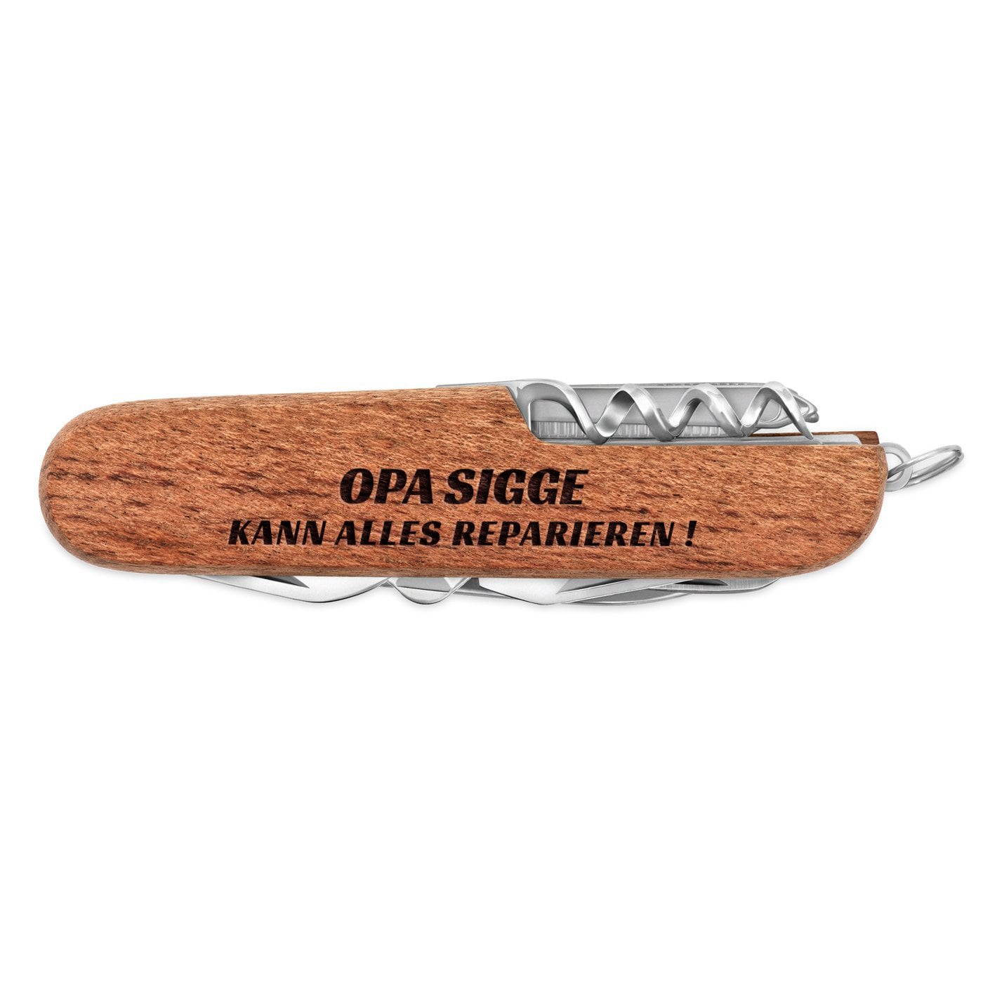 Holz Taschenmesser mit Gravur für Ihren Opa
