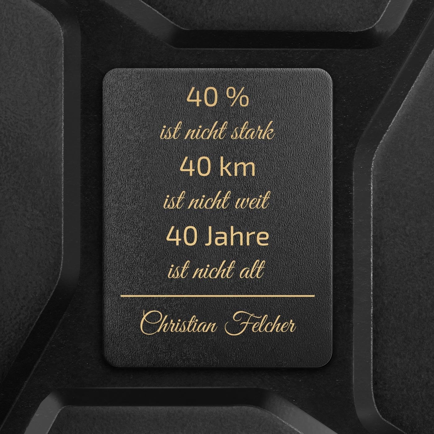 Schwarzer Minibar-Kanister mit Gravur für ihn zum 40. Geburtstag Jubiläum