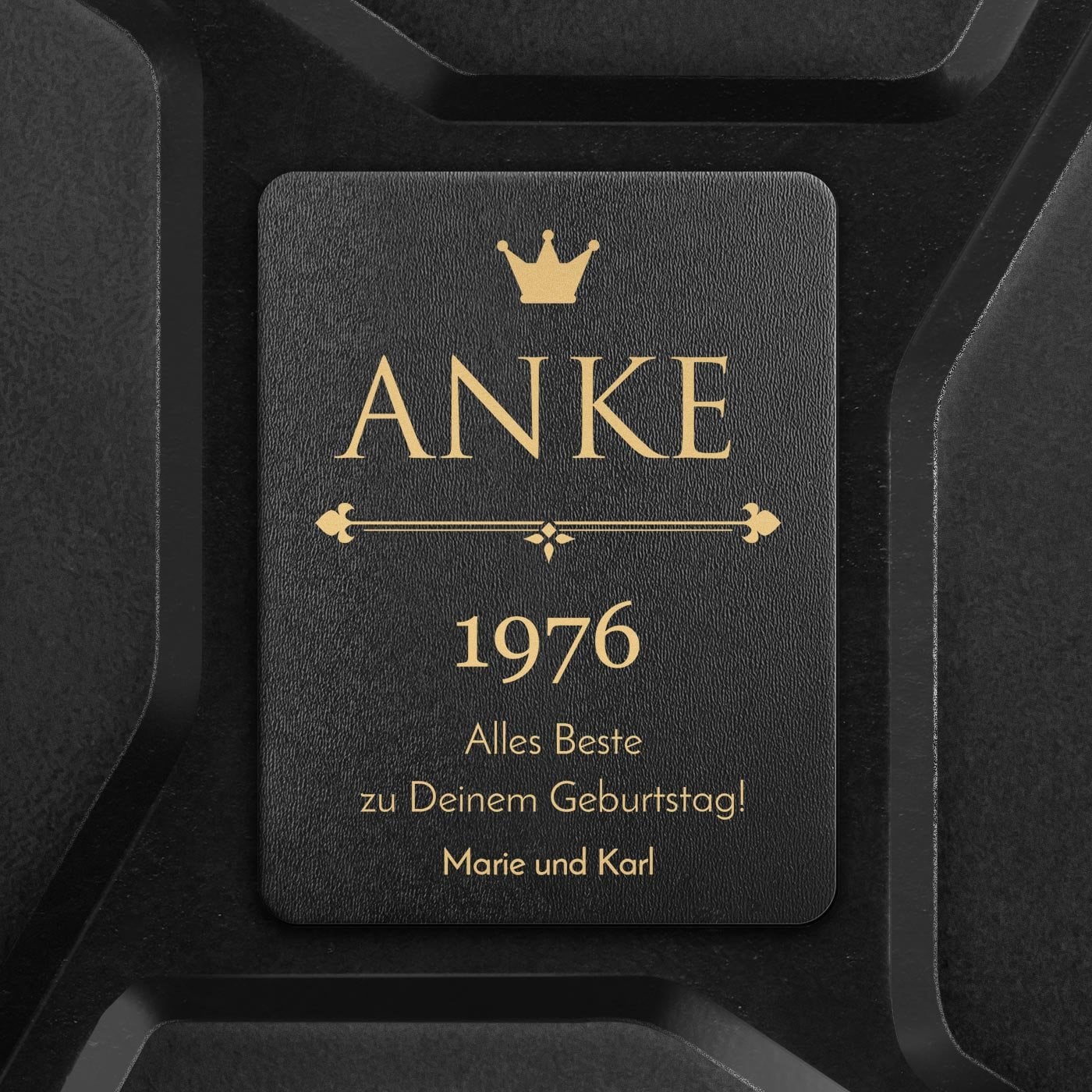 Schwarzer Minibar-Kanister mit Gravur für sie zum Geburtstag Jubiläum
